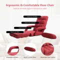 Folding Lazy Floor Chair Sofa with Armrests and Pillow - Gallery View 18 of 40