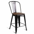 Set of 2 Copper Barstool with Wood Top and High Backrest - Gallery View 5 of 11