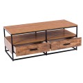 47 Inch 2-Tier Cocktail 2 Drawer Coffee Table Metal Desk - Gallery View 8 of 10