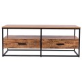 47 Inch 2-Tier Cocktail 2 Drawer Coffee Table Metal Desk - Gallery View 7 of 10