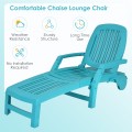 Adjustable Patio Sun Lounger with Weather Resistant Wheels - Gallery View 44 of 57