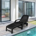 Adjustable Patio Sun Lounger with Weather Resistant Wheels - Gallery View 12 of 57