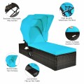 Outdoor Chaise Lounge Chair with Folding Canopy - Gallery View 24 of 24