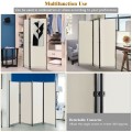4-Panel Room Divider Folding Privacy Screen with Adjustable Foot Pads - Gallery View 33 of 34