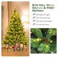 Pre-lit Hinged Christmas Tree with Glitter Tips and Pine Cones - Gallery View 33 of 36