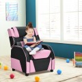 Kids Youth PU Leather Gaming Sofa Recliner with Headrest and Footrest - Gallery View 60 of 65