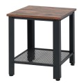 2-Tier Industrial End Table with Storage Shelf for Small Space - Gallery View 3 of 10