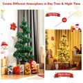 4 Feet Pre-lit Spiral Entrance Artificial Christmas Tree with Retro Urn Base - Gallery View 11 of 12