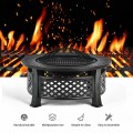 Outdoor Fire Pit with BBQ Grill and High-temp Resistance Finish - Gallery View 5 of 12