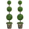 4 Feet Artificial Topiary Triple Ball Tree Plant - Gallery View 9 of 9