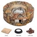 40,000 BTU Stone Gas Fire Stove Pit for Outdoor Patio Garden Backyard - Gallery View 22 of 24