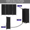 4-Panel Room Divider Folding Privacy Screen with Adjustable Foot Pads - Gallery View 5 of 34
