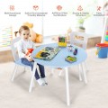 Wood Activity Kids Table and Chair Set with Center Mesh Storage - Gallery View 2 of 57