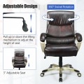 400lbs Big and Tall Leather Office Chair with Soft Sponge - Gallery View 11 of 23