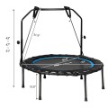 40 Inch Foldable Fitness Rebounder with Resistance Bands Adjustable Home
