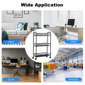 3-Tier Mesh Rolling Cart Mobile Organizer Stand Utility Cart Trolley - Gallery View 2 of 12
