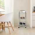 3 Tier Mesh Wire Organizers Rolling Utility Cart with Wheels for Bathroom - Gallery View 2 of 11