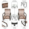 3 Pieces Patio Rattan Conversational Furniture Set - Gallery View 9 of 10