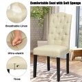 Set of 2 Modern Tufted Dining Chairs with Padded Seat - Gallery View 17 of 36