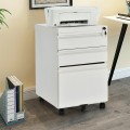 3-Drawer Mobile Convenient Filing Cabinet Stee with Lock - Gallery View 19 of 24