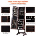 Jewelry Cabinet Stand Mirror Armoire with Large Storage Box - Gallery View 24 of 29