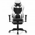 PU Leather Gaming Chair with USB Massage Lumbar Pillow and Footrest - Gallery View 28 of 44