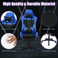 PU Leather Gaming Chair with USB Massage Lumbar Pillow and Footrest - Gallery View 11 of 44
