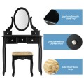 Vanity Make Up Table Set Dressing Table Set with 5 Drawers - Gallery View 21 of 24