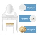 Vanity Make Up Table Set Dressing Table Set with 5 Drawers - Gallery View 9 of 24