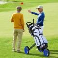 3 Wheel Folding Golf Push Cart with Brake Scoreboard Adjustable Handle - Gallery View 42 of 47