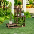 Wood Plant Stand 4 Tier Shelf Multiple Space-saving Rack - Gallery View 2 of 11