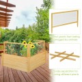 Wooden Raised Garden Box with 9 Grids and Critter Guard Fence - Gallery View 10 of 12