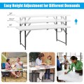 4 Feet Adjustable Camping and Utility Folding Table - Gallery View 5 of 11