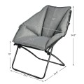 Oversized Foldable Leisure Camping Chair with Sturdy Iron Frame - Gallery View 5 of 10