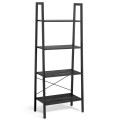 4-Tier Wood Ladder Shelf Display Rack with Metal Frame - Gallery View 12 of 18