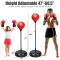 Adjustable Height Punching Bag with Stand Plus Boxing Gloves for Both Adults and Kids - Gallery View 4 of 12