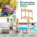2-Tier Rolling Kitchen Island Serving Cart with Legs and Handle - Gallery View 10 of 11