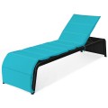 Adjustable Patio Rattan Lounge Chair with Cushions - Gallery View 7 of 35