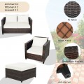 5 Pieces Patio Cushioned Rattan Furniture Set - Gallery View 47 of 71