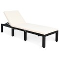 Patio Rattan Cushioned Height Adjustable Lounge Chair