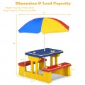 Kids Picnic Folding Table and Bench Set with Umbrella - Gallery View 4 of 22