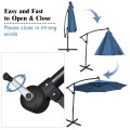 10 Feet 360° Rotation Solar Powered LED Patio Offset Umbrella without Weight Base