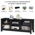 Universal Wooden TV Stand for TVs up to 60 Inch with 6 Open Shelves - Gallery View 17 of 24