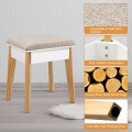Makeup Vanity Table Dressing table and Cushioned Stool Set