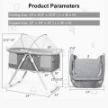 2 in 1 Foldable Crib with Detachable and Thicken Mattress - Gallery View 7 of 9