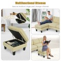 Reversible Sectional Sofa Couch L-Shaped Sofa Couch with Ottoman