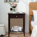 Wooden Bedside Sofa Table with Sliding Drawer - Gallery View 7 of 36