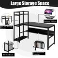 59 Inch Computer Desk Home Office Workstation 4-Tier Storage Shelves - Gallery View 11 of 48