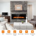 50 Inch Recessed Ultra Thin Electric Fireplace with Timer - Gallery View 6 of 13