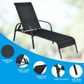 Adjustable Patio Chaise Folding Lounge Chair with Backrest - Gallery View 21 of 36